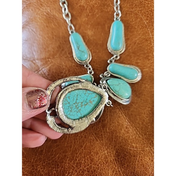 Blue Green Glass Beaded Necklace Lot 9 boho - Picture 16 of 16